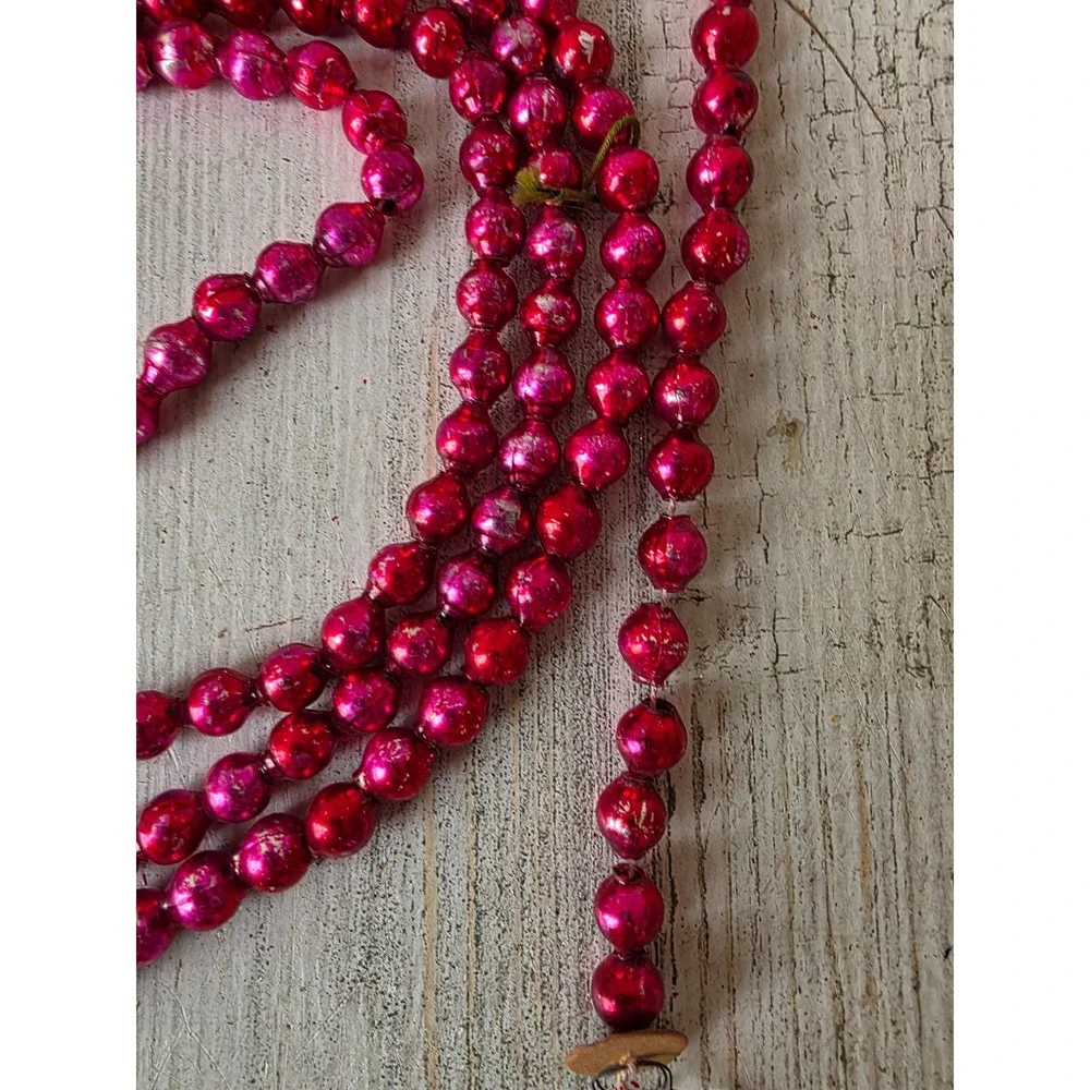 Vintage mercury glass Garland red Xmas tree